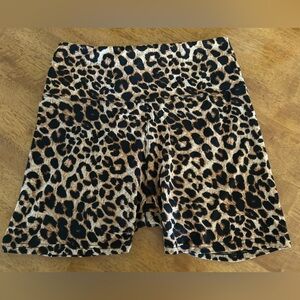 Leopard Print Workout Soft Spandex Shorts